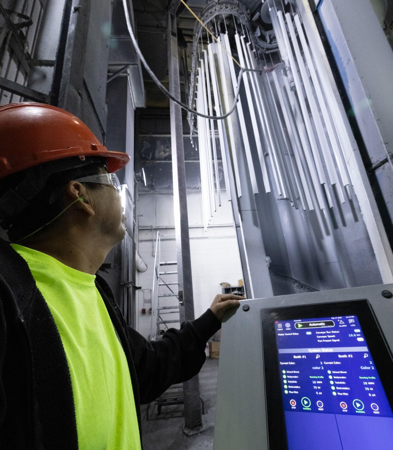 MI Metals extrusion finishing setup